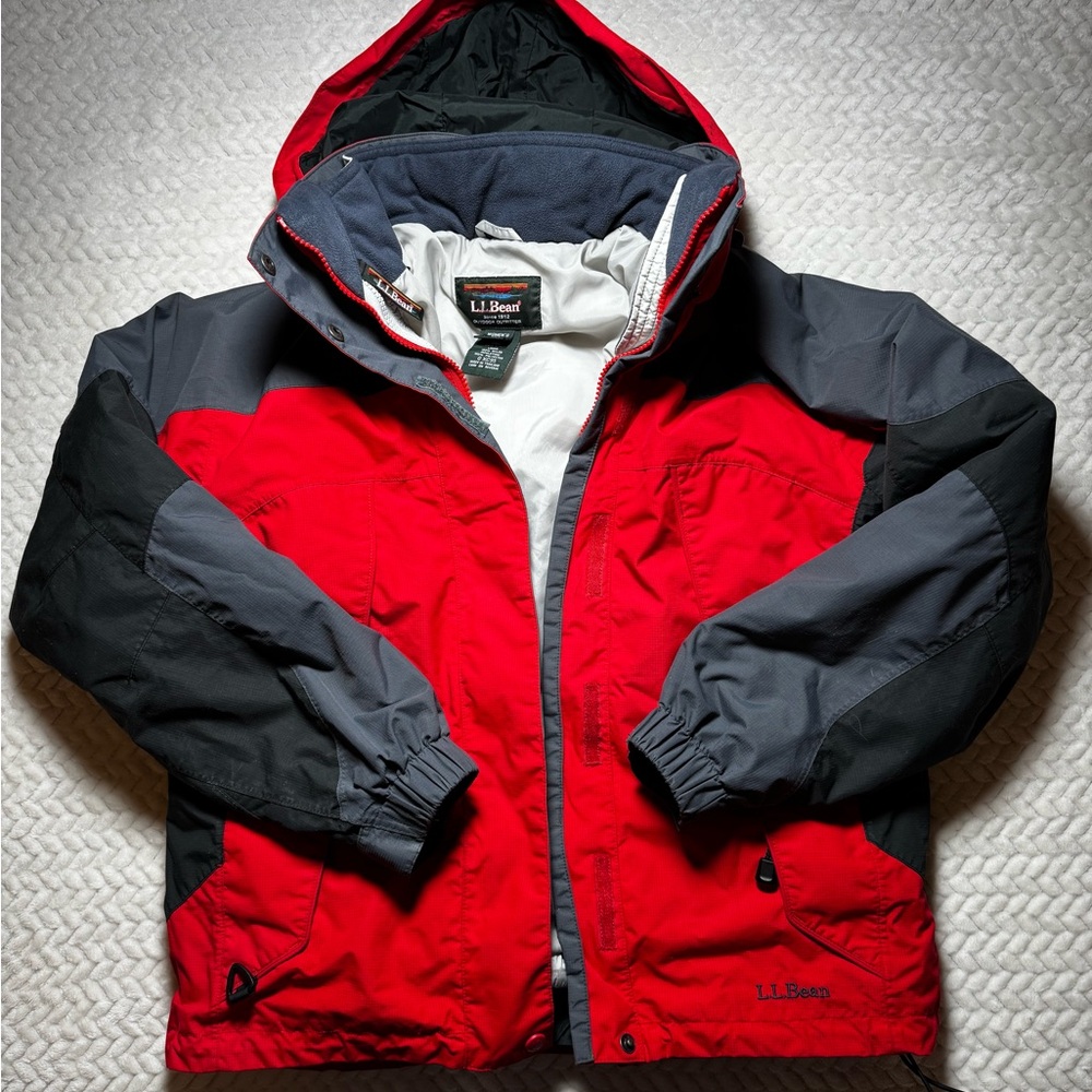 LL Bean Y2K Red and Black 3in1 System Ski Jacket EUC Size Small
